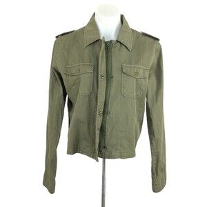 Velvet by Graham & Spencer Dixie Cotton Cropped Jacket Army Green Size Large